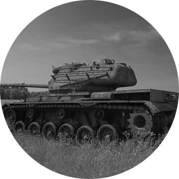 M47 Patton leger tank zwart wit 5 van Martin Albers Photography