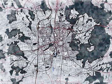 Kaart van Göttingen in de stijl 'White Winter' van Maporia