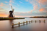 Windmühle nahe Paterswoldsemeer, Haren, Niederlande von Peter Bolman Miniaturansicht