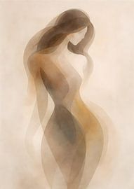 Abstract Feminine Silhouette Wall Art by irgian firmansyah