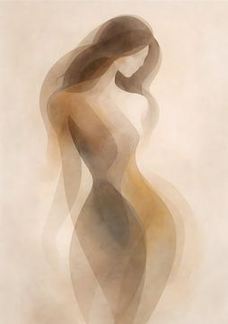 Abstrakte Feminine Silhouette Wandkunst
