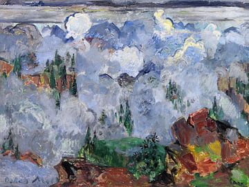 Wolken in gebergte, Oskar Moll, ca 1920-1923