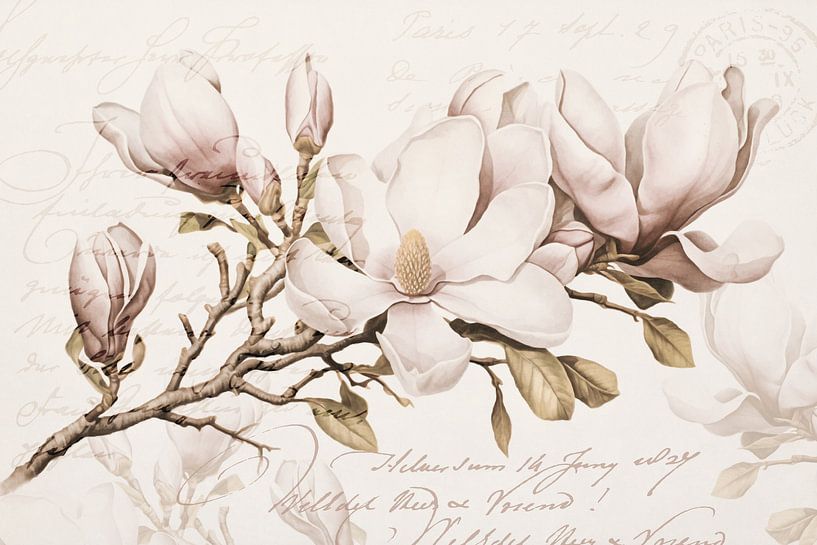 Magnolia Spring Romance Nostalgic Flowers by Andrea Haase