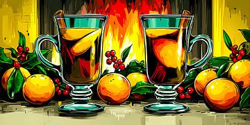 Winterborrel bij de open haard