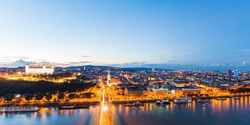 Cityscape of Bratislava in Slovakia at night by Werner Dieterich