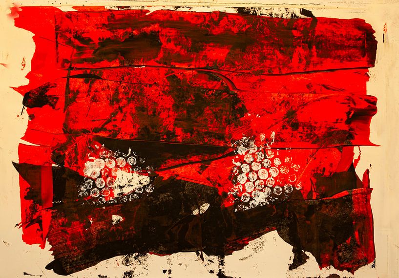 rood-zwart decoratief kleurvlak van Klaus Heidecker
