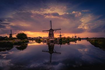 Les moulins à vent historiques de Kinderdijk sur ahafineartimages