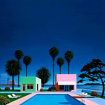 Hiroshi Nagai - City Pop , Vaporwave esthetiek van Vivanne
