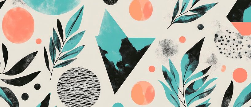 Abstract pattern with plant motifs by Poster Art Shop