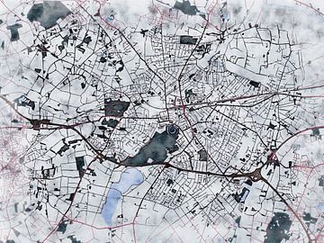 Kaart van Delmenhorst in de stijl 'White Winter' van Maporia