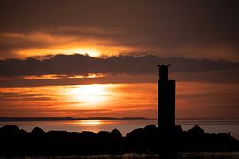 Sunset at Brouwersdam near the pier by Annelies Cranendonk