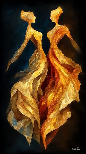 abstract dansende vrouwen van Gelissen Artworks