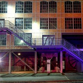 Colliery building with colourful staircase by Alphapics