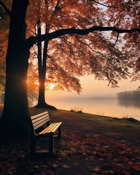 Herfststemming in dromerige natuur van fernlichtsicht
