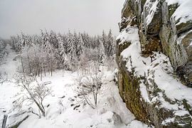 Snowy Bruchhauser Stones Sauerland by Peter Schickert