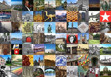 Alles aus Maastricht - Collage aus typischen Bildern der Stadt und der Geschichte