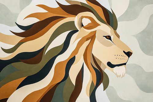 Stijlvolle leeuw in art deco