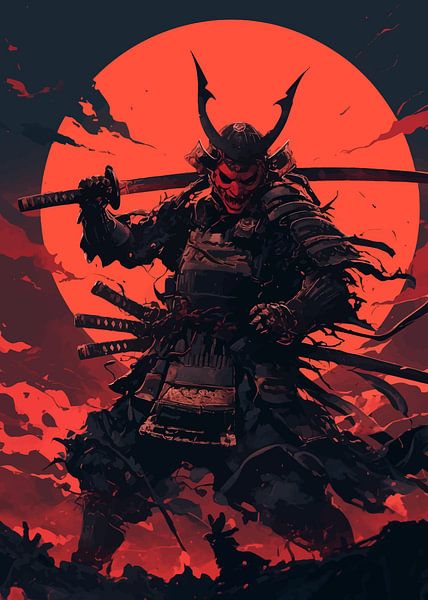Samouraï avec masque d'Oni par MIROKKU