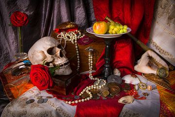 Crâne et Roses sur Cornelisz van de Beste