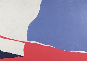 Abstract kleurenspel in rood, blauw en wit van Niklas Maximilian