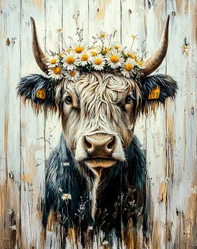 Koeienpoëzie - lichte dans op het platteland van Klaus Tesching - Art-AI
