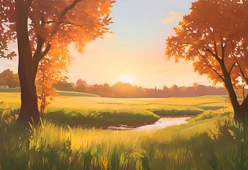 Sunlit Meadows by Art Just Works