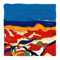 Silkscreen art in color of Aloizana in Spain