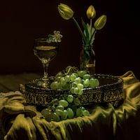 Verre de vin et de raisin à la manière des maîtres hollandais