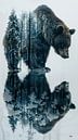 multiple exposure tussen dier en natuur van Gelissen Artworks thumbnail
