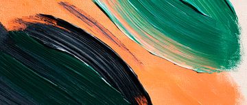 Abstract brushstrokes in green and black by Poster Art Shop