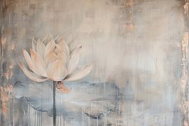 Lotus flower in pastel colours by Japandi Art Studio