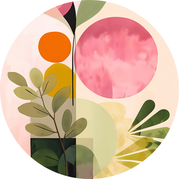 Botanisch Abstract Groen Roze van Gypsy Galleria