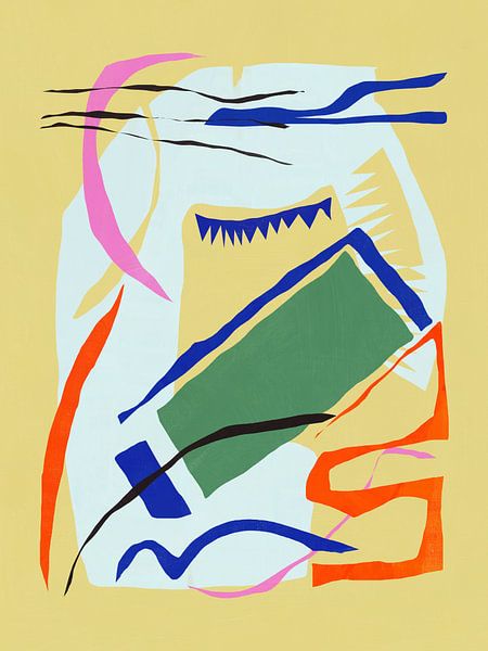 Papier uitgesneden abstract arrangement 02 van Little Dean