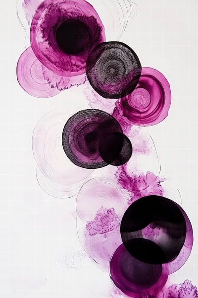Coloured circles in purple and black by Poster Art Shop