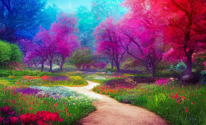 magical garden landscape with flowers and colorful trees 10 von Animaflora PicsStock