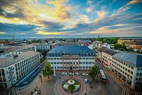 Scenic high angle view of the city of Darmstadt