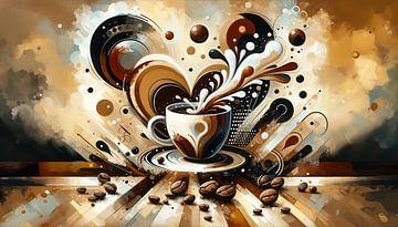 Dynamische koffie-ervaring in beweging van artefacti