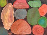Lovely colorful Stones on dark Background 