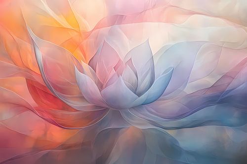 Abstracte kleurrijke lotus bloem schilderij