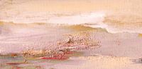 paysage relaxant en rose et beige