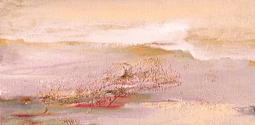 Ontspannend landschap in roze en beige van Claudia Gründler