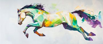 Colourful galloping horse in motion by Poster Art Shop