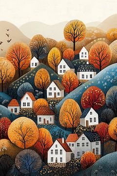 Dorpje in Herfstkleuren no.3 van Studio BB