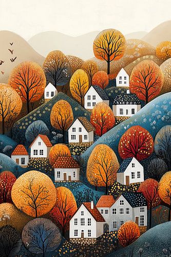 Dorpje in Herfstkleuren no.3