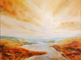 Goldener Herbst am Fluss von MFO_Art