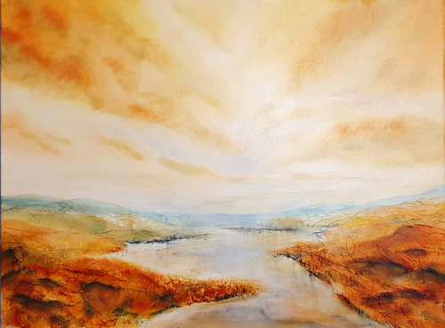 A golden autumn by the river