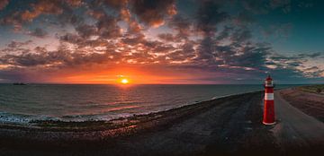 Westkapelle lighthouse sunset 3 by Andy Troy