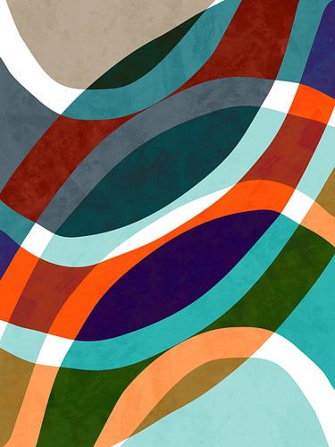 Colourful geometric organic abstract art