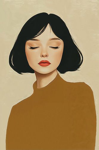 Minimalist Portrait in Ochre no. 1