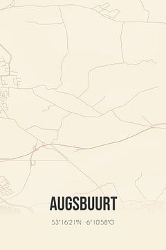 Alte Karte von Augsbuurt (Fryslan) von Rezona